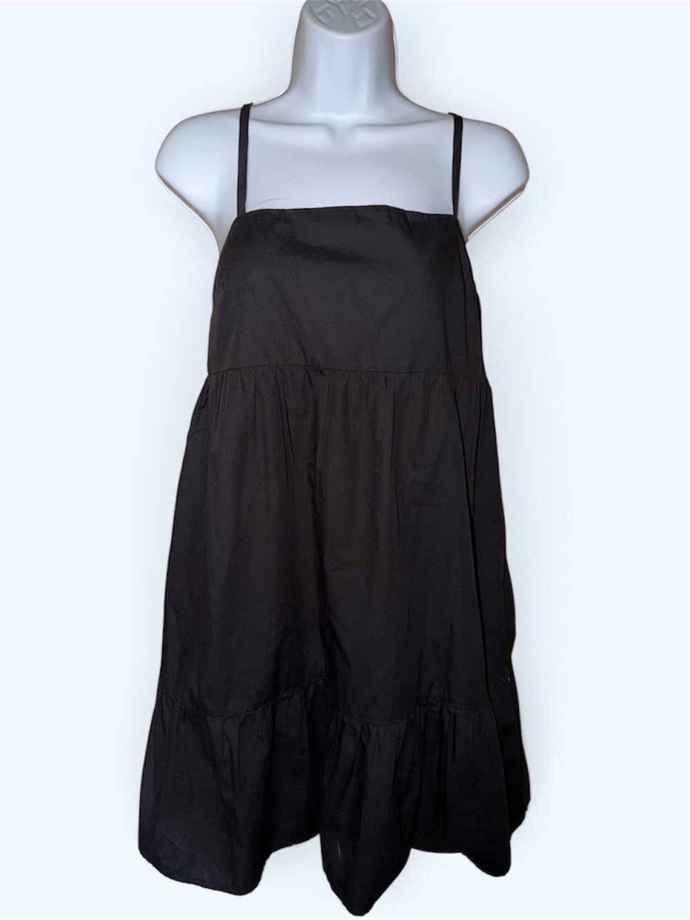Abound Black Strappy Tiered Midi Dress